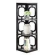 Pemberly Row Three-Shelf Corner Bookcase in Black Wood Finish