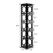 Pemberly Row Five-Shelf Modern Wood Corner Bookshelf Bookcase in Black