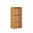 Pemberly Row Three Shelf Wooden Bookcase in Beige Finish