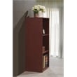 Pemberly Row Three Shelf Wooden Bookcase in Mahogany Finish