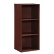Pemberly Row Three Shelf Wooden Bookcase in Mahogany Finish