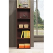 Pemberly Row Four Shelf Multi-Purpose Wooden Bookcase in Mahogany Finish