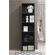 Pemberly Row Five Shelf Multi-Purpose Wooden Bookcase in Black Finish