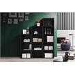 Pemberly Row Five Shelf Multi-Purpose Wooden Bookcase in Black Finish