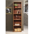 Pemberly Row Five Shelf Multi-Purpose Wooden Bookcase in Cherry Finish