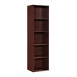 Pemberly Row Five Shelf Multi-Purpose Wooden Bookcase in Mahogany Finish