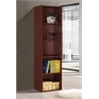 Pemberly Row Five Shelf Multi-Purpose Wooden Bookcase in Mahogany Finish