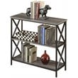 Pemberly Row Three-Tier Bookcase in Weathered Gray Wood Finish