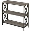 Pemberly Row Three-Tier Bookcase in Weathered Gray Wood Finish
