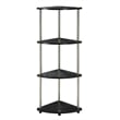 Pemberly Row Four-Tier Corner Shelf in White Wood Finish