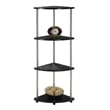 Pemberly Row Four-Tier Corner Shelf in White Wood Finish