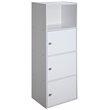 Pemberly Row Three-Door Bookcase in White Wood Finish