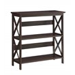 Pemberly Row Three-Tier Bookcase in Espresso Wood Finish