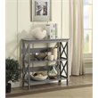 Pemberly Row Three-Tier Bookcase in Gray Wood Finish
