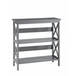 Pemberly Row Three-Tier Bookcase in Gray Wood Finish