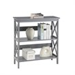 Pemberly Row Three-Tier Bookcase in Gray Wood Finish