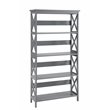 Pemberly Row Five-Tier Bookcase in Gray Wood Finish