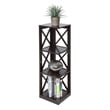 Pemberly Row Three-Tier Corner Bookcase in Espresso Wood Finish