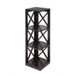 Pemberly Row Three-Tier Corner Bookcase in Espresso Wood Finish