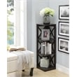 Pemberly Row Three-Tier Corner Bookcase in Espresso Wood Finish