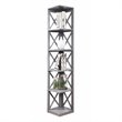Pemberly Row Five-Tier Transitional Wood Corner Bookcase in Gray