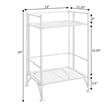 Pemberly Row Two-Tier Folding Shelf in White Metal Finish