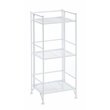 Pemberly Row Three-Tier Folding Shelf in White Metal Finish