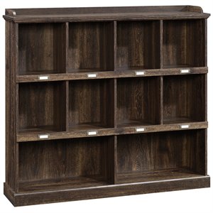 pemberly row engineered wood 10-cubby bookcase in iron oak