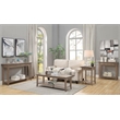 Pemberly Row Ladder Bookshelf Bookcase Drawer in Caramel Driftwood Wood Finish
