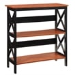 Pemberly Row 3 Tier Bookcase in Cherry and Black Wood Finish