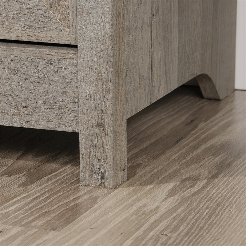 Pemberly Row 3-Shelf Farmhouse Engineered Wood Bookcase in Mystic Oak