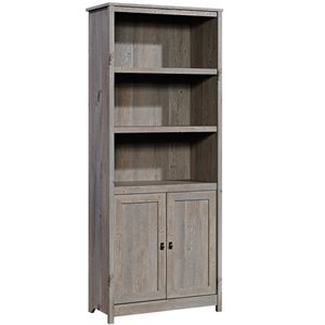 Pemberly Row 3-Shelf Farmhouse Engineered Wood Bookcase in Mystic Oak