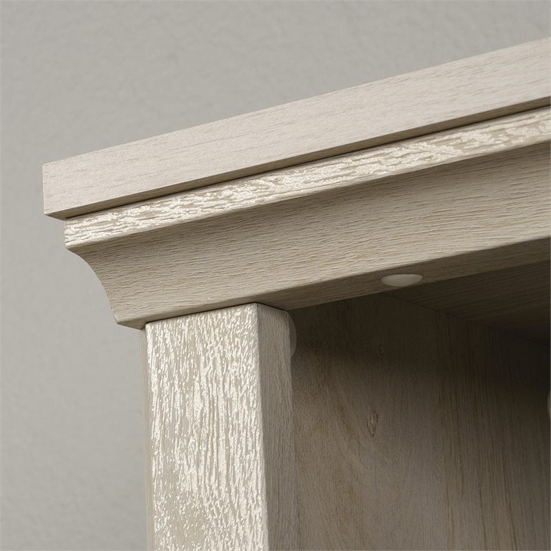 Pemberly Row 5-Shelf Transitional Engineered Wood Bookcase in Chalked Chestnut