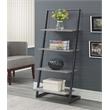 Pemberly Row Four-Tier Ladder Bookcase/shelf in Gray Wood