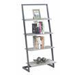 Pemberly Row Four-Tier Ladder Bookcase/shelf in Gray Wood