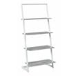 Pemberly Row Four-Tier Ladder Bookcase/shelf in Gray Wood