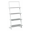Pemberly Row Four-Tier Ladder Bookcase/shelf in Gray Wood
