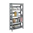 Pemberly Row Five-Tier Bookcase in Gray Wood Finish