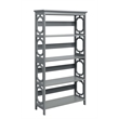 Pemberly Row Five-Tier Bookcase in Gray Wood Finish