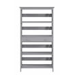 Pemberly Row Five-Tier Bookcase with Drawer in Gray Wood Finish