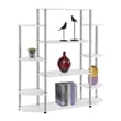 Pemberly Row Wall Unit Bookcase in White Wood and Stainless