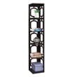 Pemberly Row Five-Tier Modern Wood Corner Bookcase in Espresso