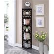 Pemberly Row Five-Tier Modern Wood Corner Bookcase in Espresso