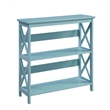 Pemberly Row Three-Tier Bookcase in Mint Green Wood Finish