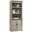 Pemberly Row Engineered Wood and Metal 3-Shelf Bookcase in Split Oak