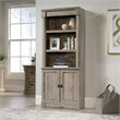 Pemberly Row Engineered Wood and Metal 3-Shelf Bookcase in Split Oak