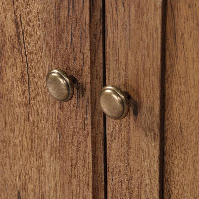 Pemberly Row 3-Shelf Modern Engineered Wood Tall Bookcase in Vintage Oak