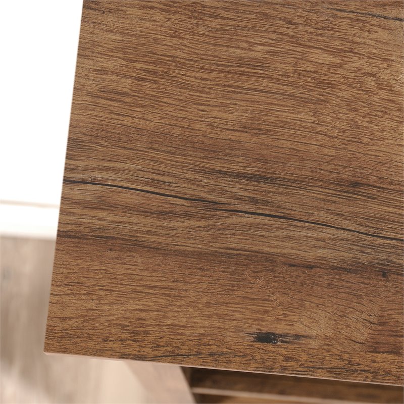 Pemberly Row 3-Shelf Modern Engineered Wood Tall Bookcase in Vintage Oak