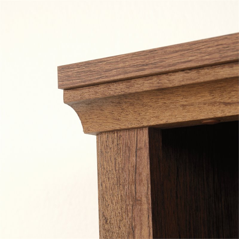 Pemberly Row 3-Shelf Modern Engineered Wood Tall Bookcase in Vintage Oak