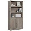 Pemberly Row 3-Shelf 2-Door Tall Wood Bookcase in Mystic Oak